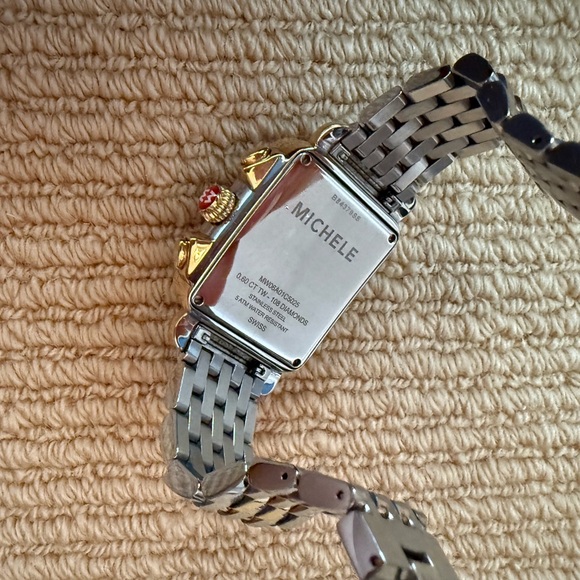 Michele Watch Deco Diamond Chronograph Two Tone - Picture 8 of 12